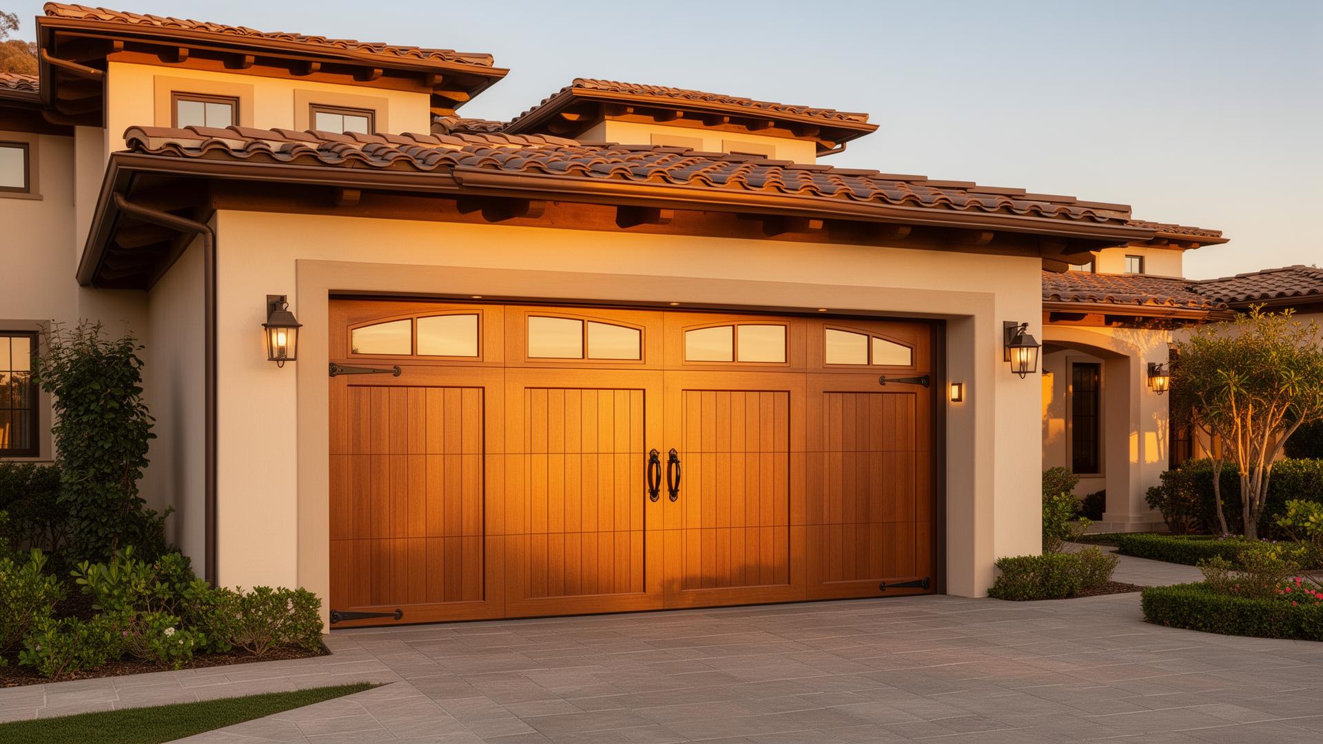 Professional garage door installation on luxury home in Rolling Hills, CA